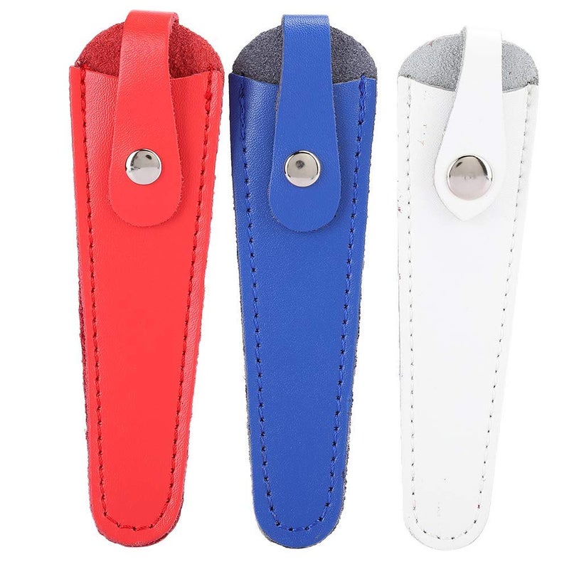 woobles Salon Hair Scissor Bag, 3 Pcs PU Leather Scissors Safety Sheath Bag, Scissors Bag Portable Scissors Storage Holder, Holster Organizer Hairdressers Tools for Beauty Salon and Household - Image 2